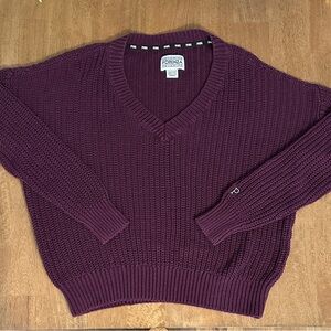 PINK Forenza Purple Knit Sweater Size Small 100% Cotton